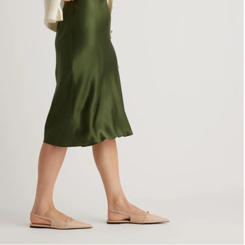 Quince Green Silk Skirt